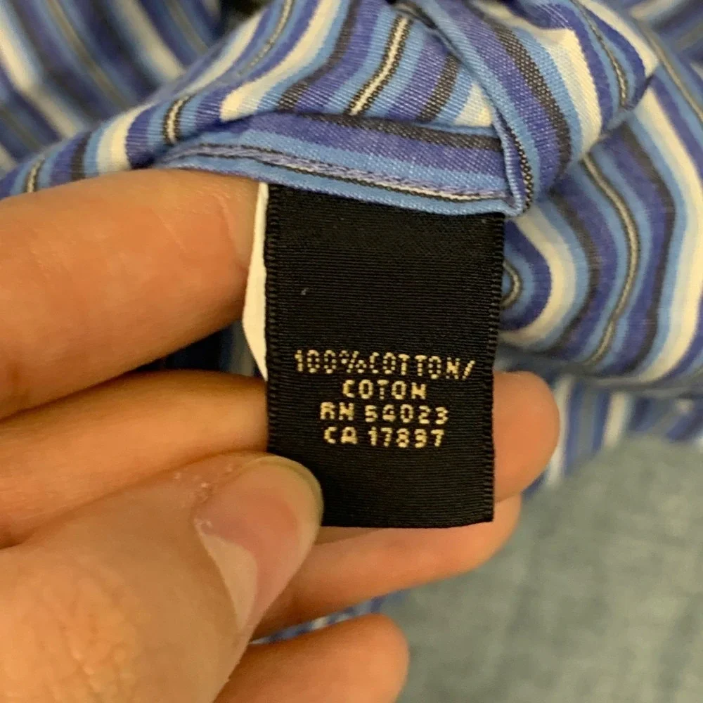 Banana Republic Shirt Mens XL Blue White Striped Cotton Streetwear Button Up